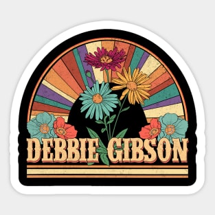 Debbie Flowers Name Gibson Personalized Gifts Retro Style Sticker